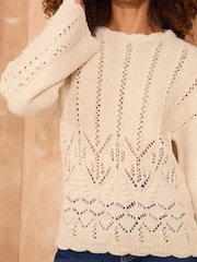 Love & Roses Bobble Stitch Wide Sleeve Knit Jumper - Image 2 of 4