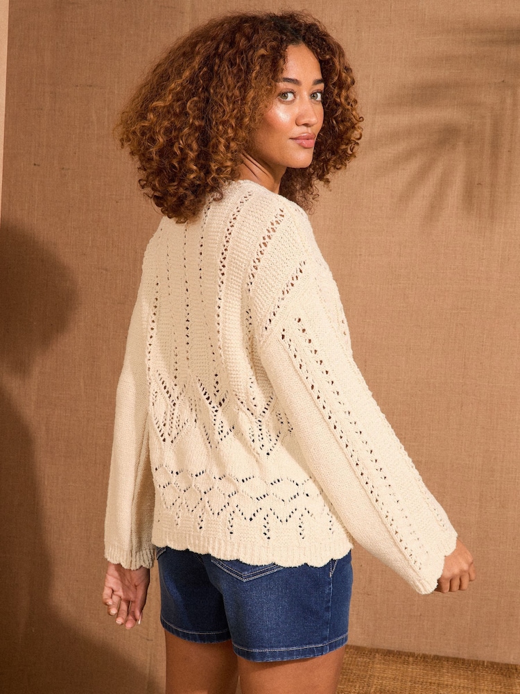 Love & Roses Bobble Stitch Wide Sleeve Knit Jumper - Image 4 of 4