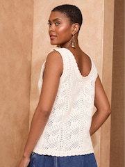 Love & Roses Ivory Scoop Neck Vest - Image 2 of 4