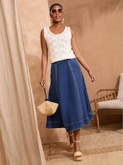 Love & Roses Ivory Scoop Neck Vest - Image 3 of 4