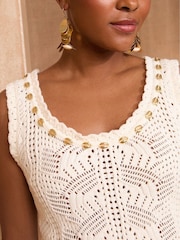 Love & Roses Ivory Scoop Neck Vest - Image 4 of 4