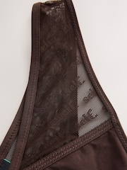 self. Chocolate Thong Mesh Wrap Front Thong - Image 10 of 11