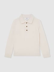 Reiss Snow Trafford Merino Wool Long-Sleeve Polo Shirt - Image 2 of 4