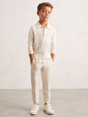 Reiss Snow Trafford Merino Wool Long-Sleeve Polo Shirt - Image 3 of 4