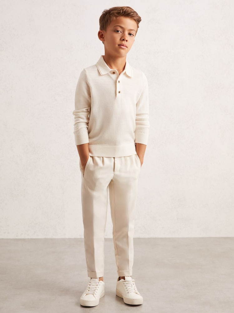 Reiss Snow Trafford 4-9 yrs Merino Wool Polo Shirt - Image 1 of 4
