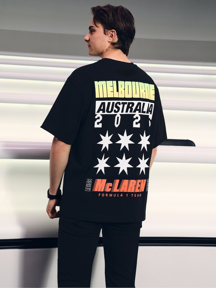 Reiss Black Melbourne McLaren F1 Team Melbourne GP T-Shirt - Image 1 of 8