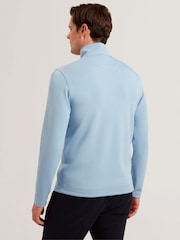 Ted Baker Blue Simonea Long Sleeve Regular Contrast Panel Half Zip Jumper - Image 2 of 5