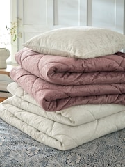 William Morris At Home Oyster Strawberry Thief Embossed Quilted Bedspread - Image 3 of 5