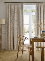 William Morris At Home Hessian Natural Sunflower Blackout Headertape Curtains - Image 1 of 3