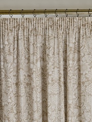 William Morris At Home Hessian Natural Sunflower Blackout Headertape Curtains - Image 2 of 3