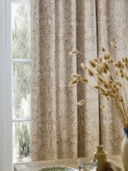 William Morris At Home Hessian Natural Sunflower Blackout Headertape Curtains - Image 3 of 3