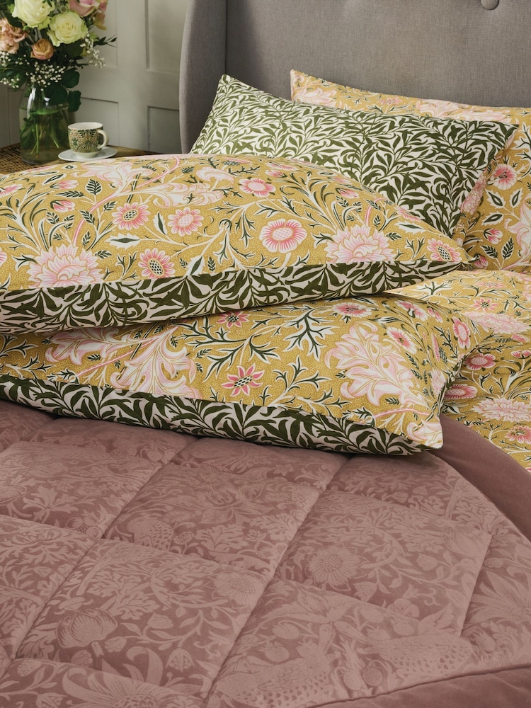 William Morris At Home Set of 2 Copper Wild Tulip Pillowcases 220 Thread Count - Image 1 of 4