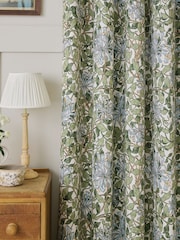 William Morris At Home Powder Blue Honeysuckle Blackout Eyelet Curtains - Image 3 of 3