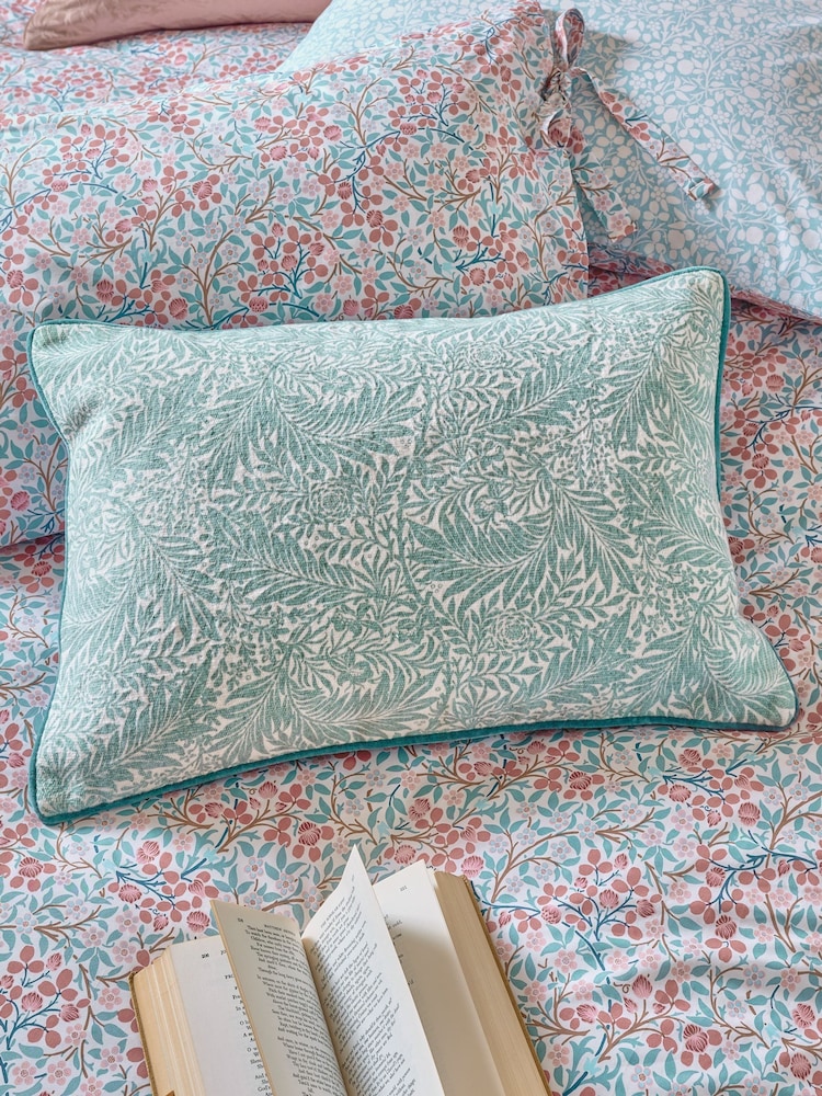 William Morris At Home Seafoam Larkspur Cushion - Image 1 of 4