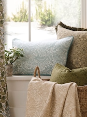 William Morris At Home Seafoam Larkspur Cushion - Image 2 of 4