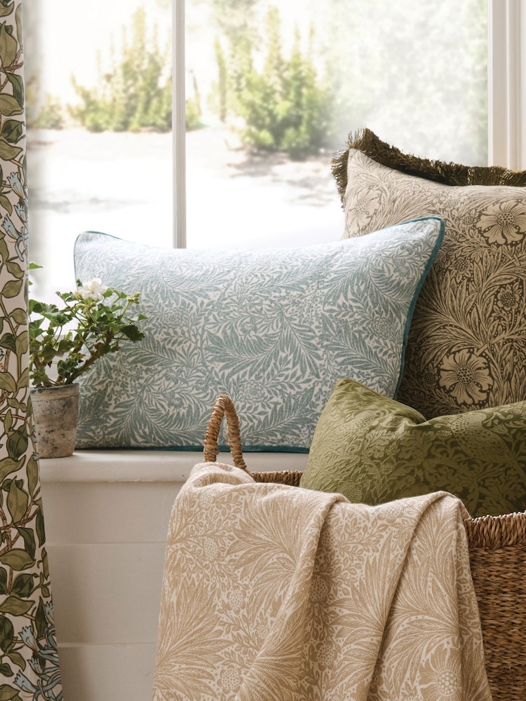 William Morris At Home Seafoam Larkspur Cushion - Image 2 of 4