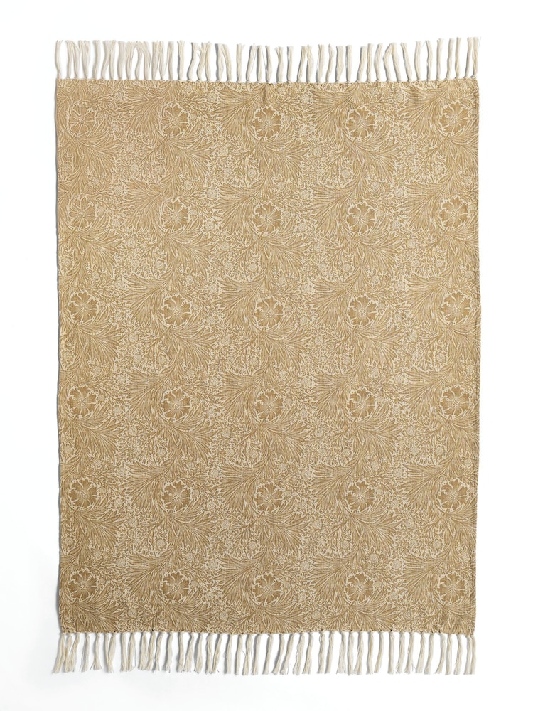William Morris At Home Hessian Natural Marigold Throw - Image 3 of 3