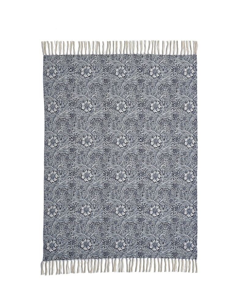 William Morris At Home Indigo Blue Marigold Throw - Image 3 of 3