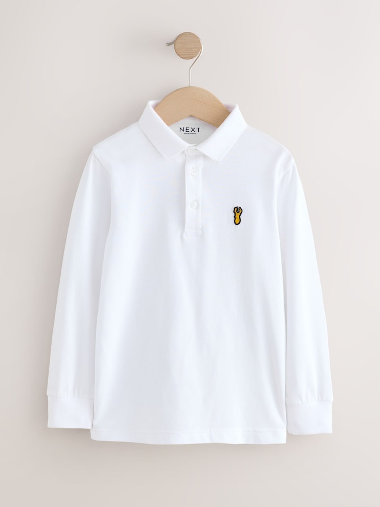 White Long Sleeve Polo Shirt (3-16yrs) - Image 1 of 4