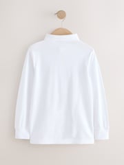 White Long Sleeve Polo Shirt (3-16yrs) - Image 2 of 4