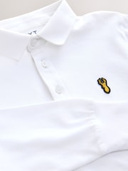White Long Sleeve Polo Shirt (3-16yrs) - Image 4 of 4