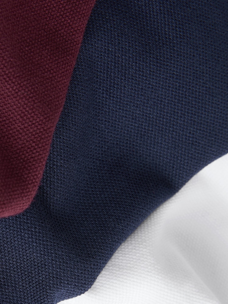 Navy/White/Berry Long Sleeve Polo Shirts 3 Pack (3-16yrs) - Image 8 of 8 Navy/White/Berry Long Sleeve Polo Shirts 3 Pack (3-16yrs) - Image 8 of 8