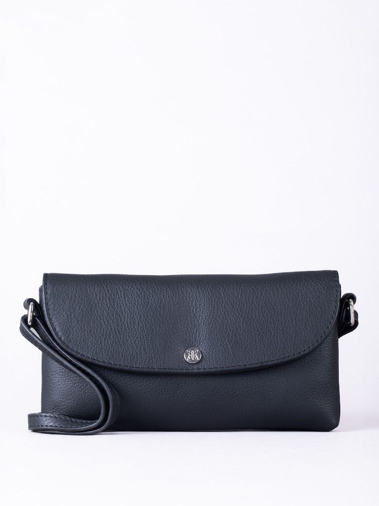 Lakeland Leather Black Mini Tawns Flapover Bag - Image 2 of 4