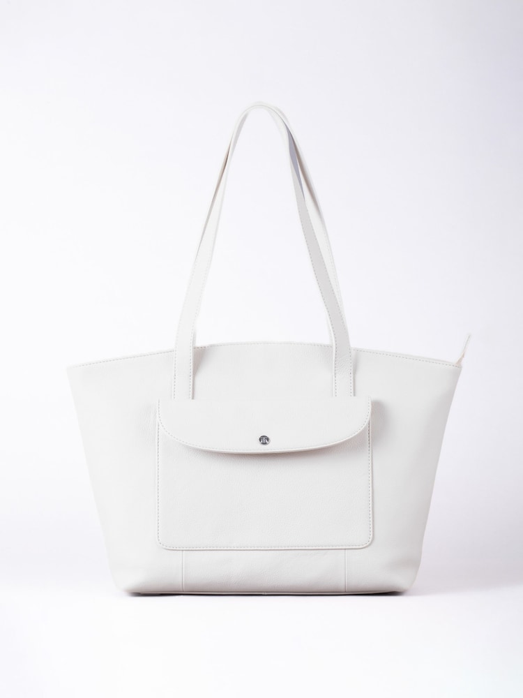 Lakeland Leather Off White Temple Tote Bag - Image 1 of 7