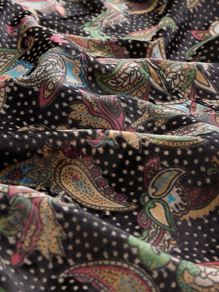 Negro/multicolor - Flocked Velvet Paisley Blouse - Imagen 2 de 3