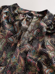 Negro/multicolor - Flocked Velvet Paisley Blouse - Imagen 3 de 3