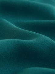 Teal Blue Long Sleeve V-Neck Blouse - Image 5 of 6