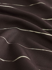 Chocolate Brown Stripe Long Sleeve V-Neck Blouse - Image 7 of 8