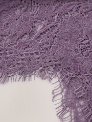 Lilac Purple Flocked Velvet Button Down Long Sleeve Top - Image 9 of 10
