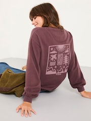 FatFace Purple Into The Wild Graphic Crew Sweat - Image 3 of 6