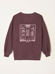 FatFace Purple Into The Wild Graphic Crew Sweat - Image 6 of 6