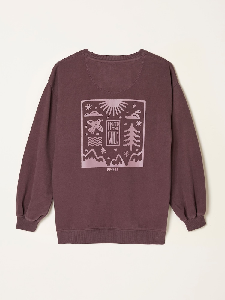FatFace Purple Into The Wild Graphic Crew Sweat - Image 6 of 6 FatFace Purple Into The Wild Graphic Crew Sweat - Image 6 of 6