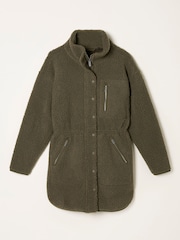 FatFace Hadley Olive Green Zip Through Fleece Jacket - Image 1 of 1