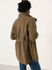 FatFace Hadley Olive Green Zip Through Fleece Jacket - Image 2 of 6