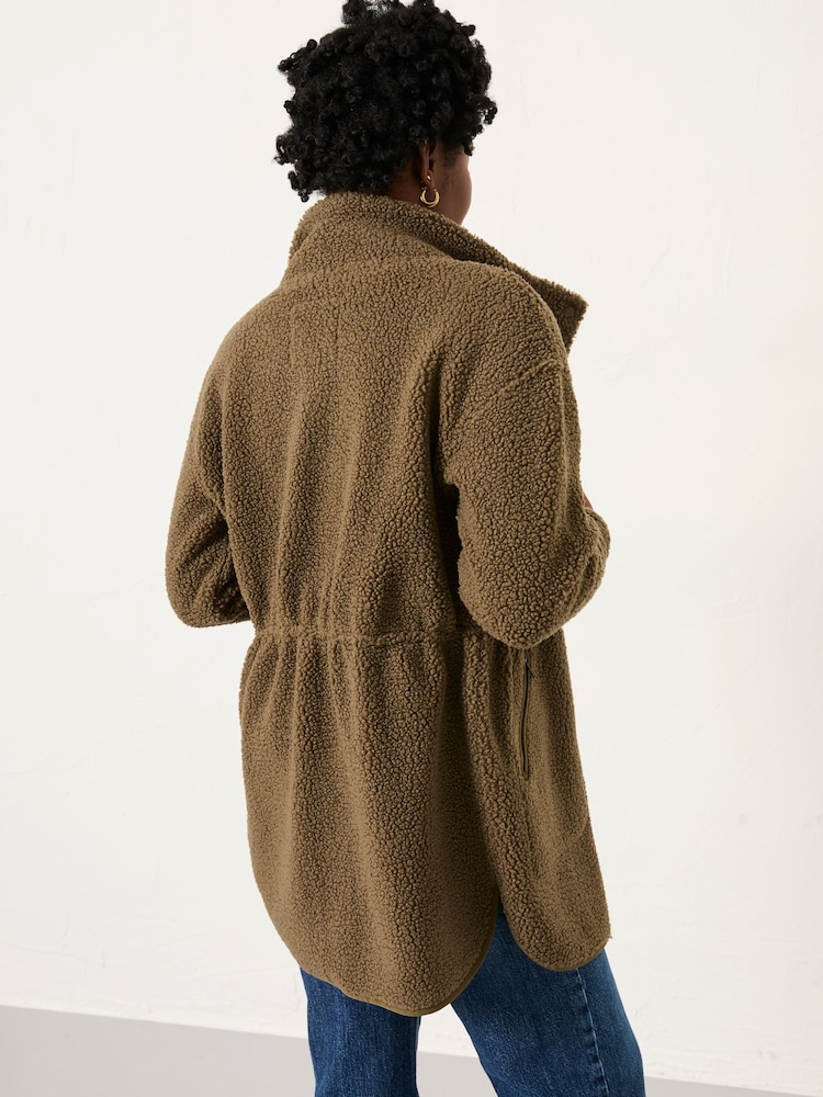 FatFace Hadley Olive Green Zip Through Fleece Jacket - Image 2 of 6 FatFace Hadley Olive Green Zip Through Fleece Jacket - Image 2 of 6