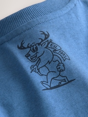 Blue Marl Relaxed Fit Short Sleeve Graphic Print T-Shirt (3-16yrs) - Image 4 of 4