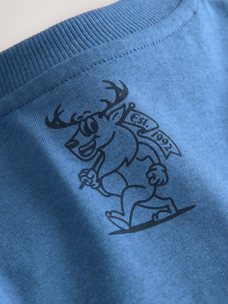 Blue Marl Relaxed Fit Short Sleeve Graphic Print T-Shirt (3-16yrs) - Image 4 of 4
