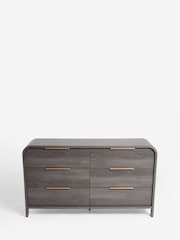 Dark Natural Mia Oak Effect 6 Drawer Wide Chest of Drawers - Image 8 of 9