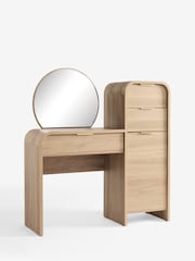 Mid Natural Mia Oak Effect 3 Drawer Console Dressing Table - Image 5 of 7