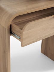 Mid Natural Mia Oak Effect Light Up 3 Drawer Console Dressing Table - Image 9 of 9