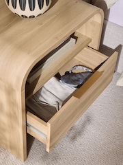 Mid Natural Mia Oak Effect 1 Drawer Bedside Table - Image 3 of 6