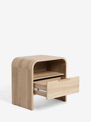 Mid Natural Mia Oak Effect 1 Drawer Bedside Table - Image 5 of 6
