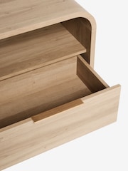 Mid Natural Mia Oak Effect 1 Drawer Bedside Table - Image 6 of 6