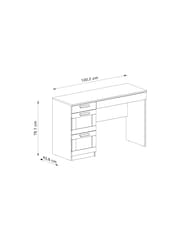 White Flynn 3 Drawer Console Dressing Table - Image 8 of 8
