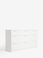 White Flynn Paint Effect 9 Drawer Chest of Drawers - Image 3 of 8