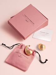 Gold Tone Tabitha Simmons x Next Copper Ridged Hoops Earrings - Image 6 of 6